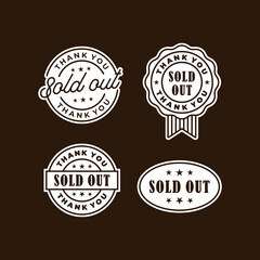 Vintage Sold Out Stamp Sale Badge Logo Design