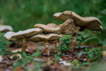 mushrooms growing in the woods
