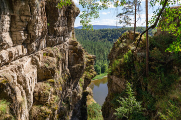 The mountains. Rocks. Nature. Travel. The photo is horizontal. dry waterfalls