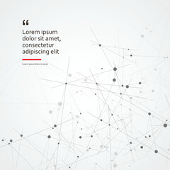 Global network connections with dots and lines. Triangles and polygon futuristic design. Vector abstract shapes