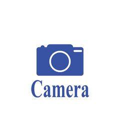 Camera flat icon sticker white background