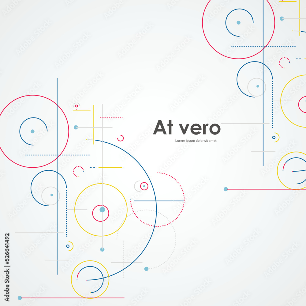 Leinwandbilder Abstract illustration. Circular elements in creative pattern with abstract geometric objects. Modern vector design digital dots and dotted circles