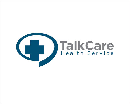talk care logo designs for medical service for online health service