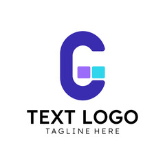 cool letter CG professional logo text vector 