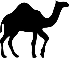 Black Camel Illustration Animal Logo Silhouette on white background..eps