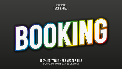 3d booking editable text effect style