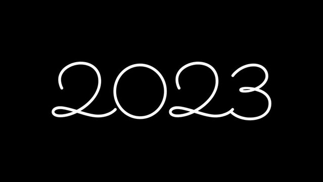 2023 new year text animation. Great for celebrations, events, messages, and festivals. HD animation