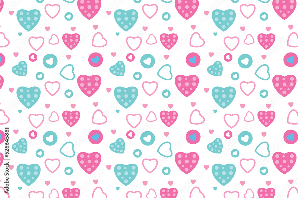 Poster decorative love pattern background for book covers and bed sheets. seamless love pattern design with