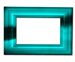 abstract shiny green metal photo frame modern 3d