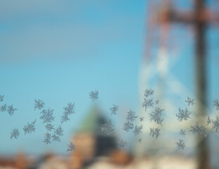 Winter frosty window