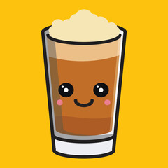 Glass Coffee Cute Kawaii Emoticon