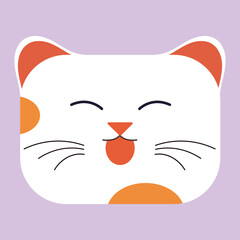 Square Faces Cat Emoticon Kawaii Cute
