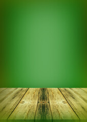 green room with wooden floor and wall