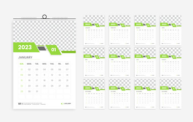 2023 calendar design template, 12 page 2023 creative wall calendar design template