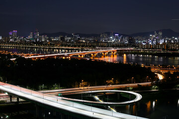 Fototapeta premium night view of the bridge