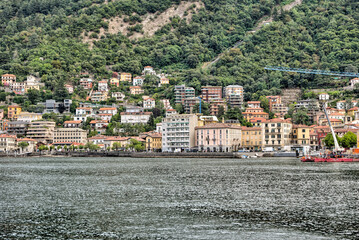 Lake Como, Italy - July 4, 2022: Idyllic scenery and architecture on the streets and pathways around Lake Como, Italy
