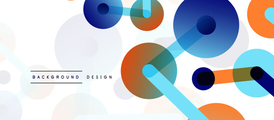 Abstract background. Round dots connected by lines. Trendy techno business template for wallpaper, banner, background or landing