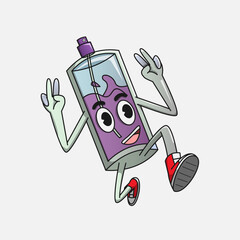 Parfum cartoon character illustration jump funny design