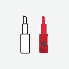 red lipstick for female fashion beauty product cosmetic lipstick glossy look make vector illustration