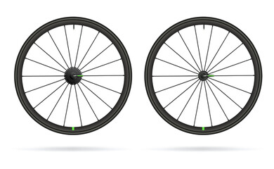 Vector illustration, bicycle wheels, road rims