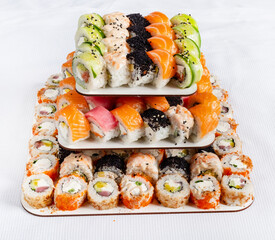 sushi cake on the catering table