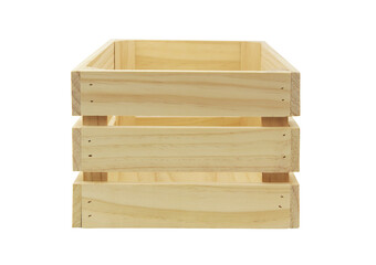 Wooden box isolated on white background