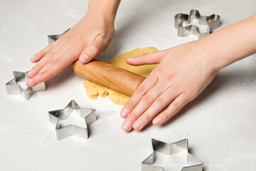 Concept of tools for cooking cookies, cookie cutter
