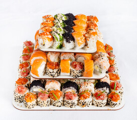 sushi cake on the catering table