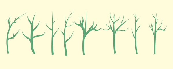 set illustration of a green tree 