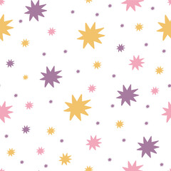 Fototapeta na wymiar Cute cartoon abstract - vector print. You are Magical. Seamless pattern with hand drawn star