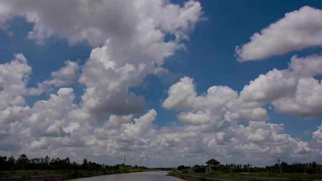 clouds over the river. clouds in the sky.