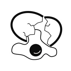broken egg vector on white background