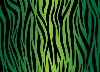 Zebra green abstract seamless pattern.Animal design. Striped repeating background. Vector printing for fabrics, posters, banners. 