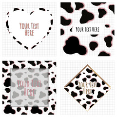 Cow skin texture black and white print marks