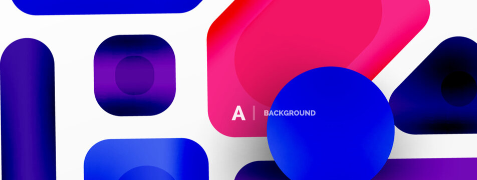 Fototapeta Colorful geometric shapes lines, squares and triangles. Abstract background for wallpaper, banner or landing page