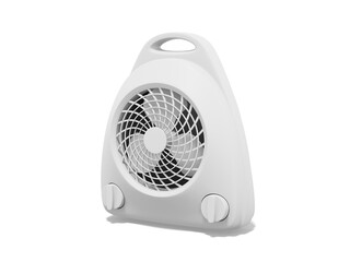 3d rendering. White fan heater on white background.
