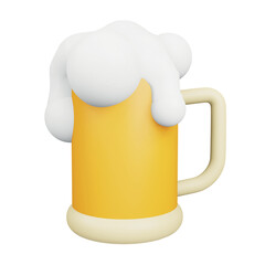 Beer mug 3d rendering isometric icon.