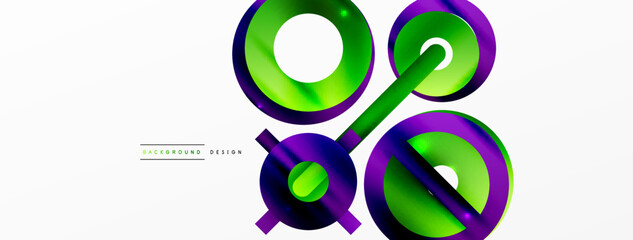 Naklejka premium Circle composition abstract background. Trendy techno business template for wallpaper, banner, background or landing