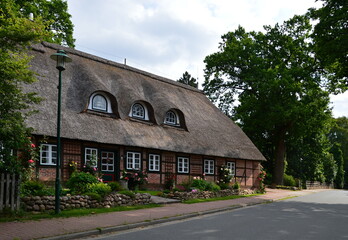 Fototapeta na wymiar Historical Farm in the Village Egestorf, Lower Saxony