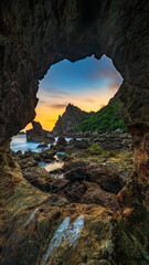 Watu Lumbung Beach Pacita East Java sunset view
