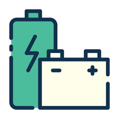 Battery icon in colored outline style