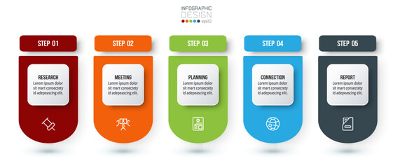 Infographic template business concept with step.
