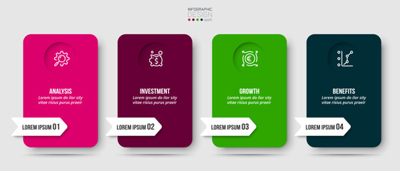 Infographic template business concept with step.