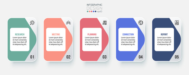 Infographic template business concept with step.
