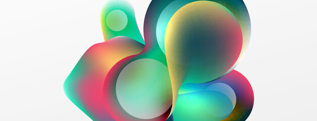 Fluid abstract background. Liquid color gradients composition. Round shapes and circle flowing design for wallpaper, banner, background or landing