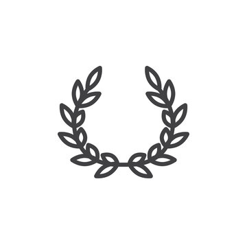 Laurel wreath line icon