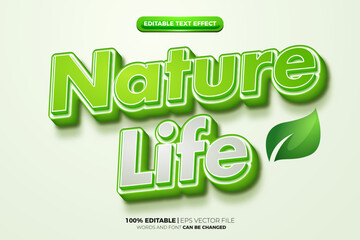 nature life green leaf bold nature editable text effect