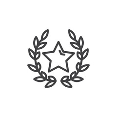 Obraz premium Trophy wreath line icon