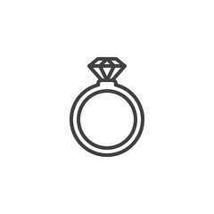 Diamond ring line icon