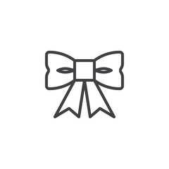 Ribbon bow line icon